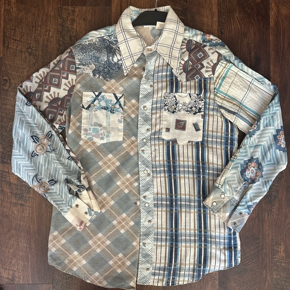 Kennington Men's Patchwork Long Sleeve Flannel Sh… - image 1